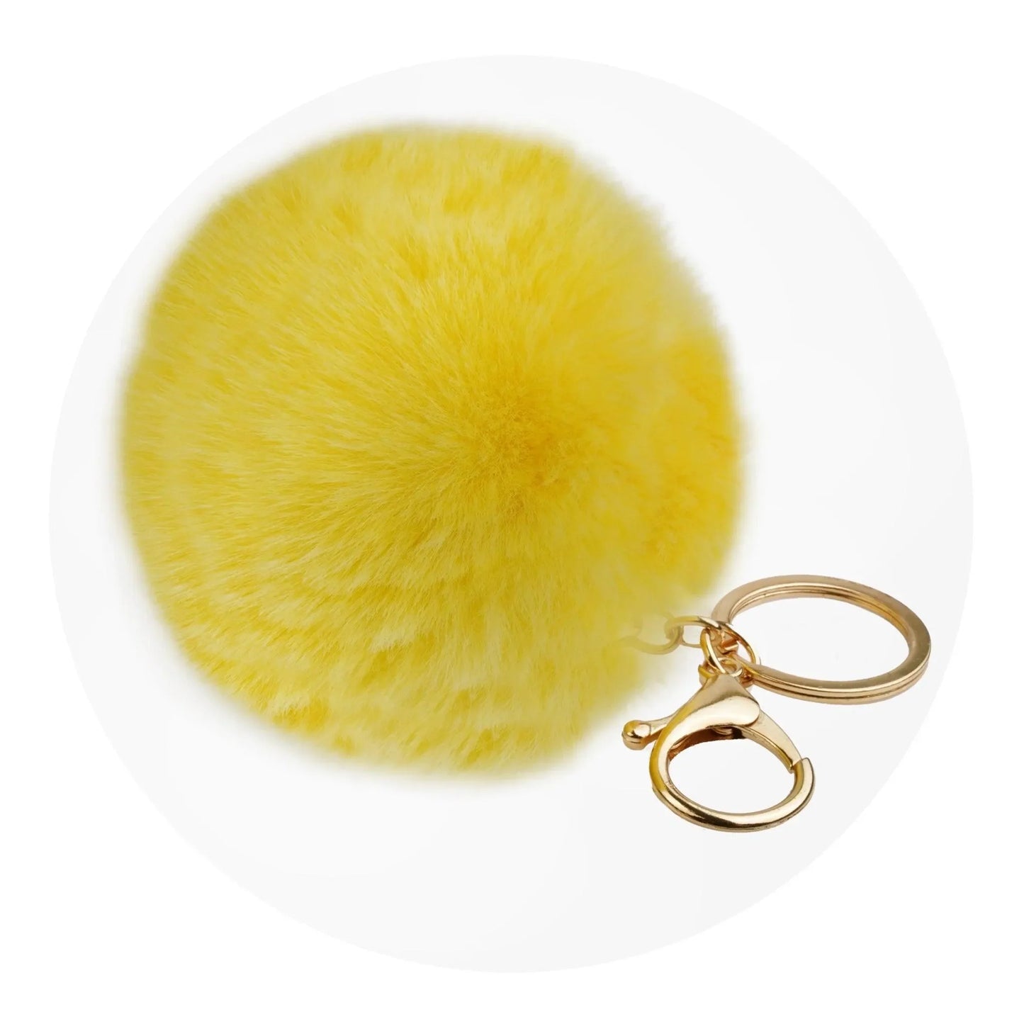 Master Maker Crafts -  Pom Pom Round Key Chain - Yellow