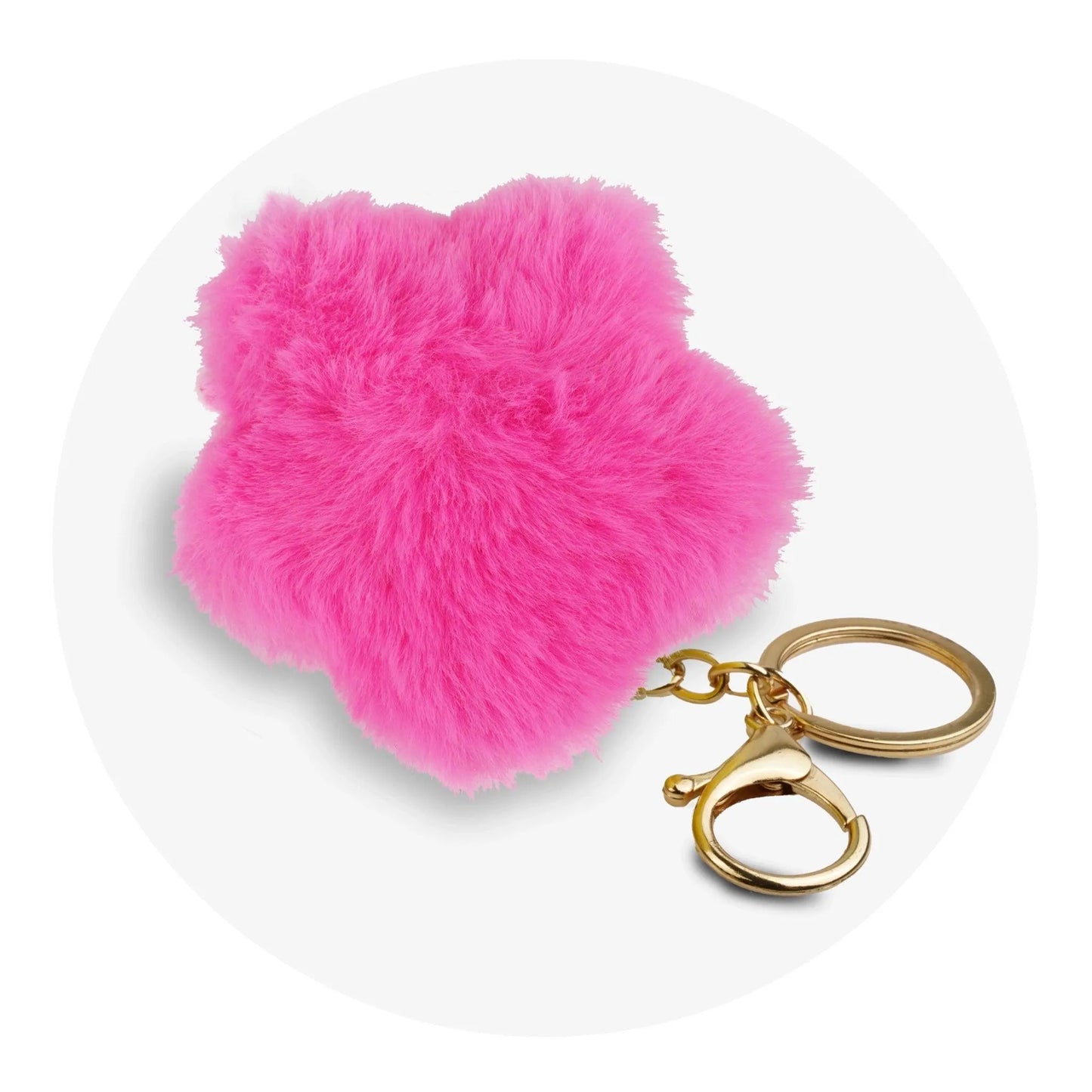 Master Maker Crafts -  Pom Pom Star Key Chain - Hot Pink