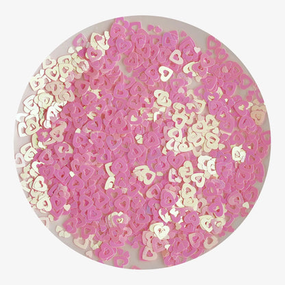 Master Maker Crafts -  Shaped Glitter Valentine - Heart Fancy Lt Pink & White (2 oz Bag)