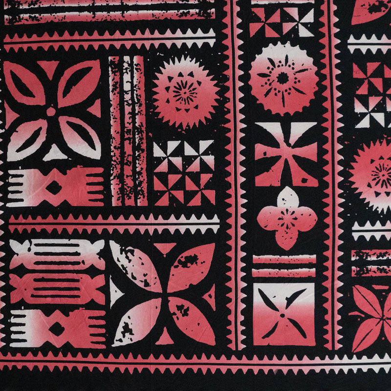 Traditional Polynesian Tapa design Fabric | Peachskin