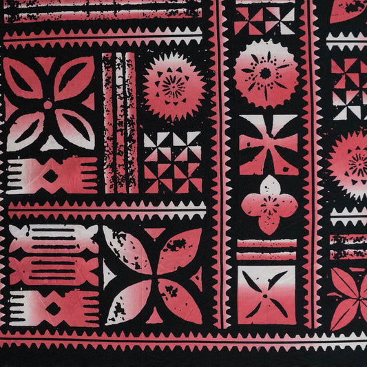 Traditional Polynesian Tapa design Fabric | Peachskin