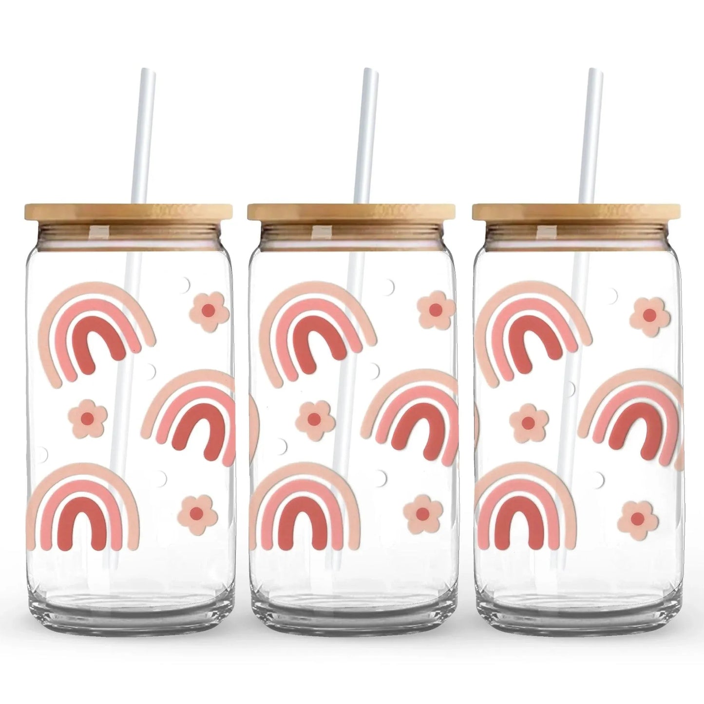 Master Maker Crafts -  UV DTF Wrap Only - Pink Rainbows 9.7" x 4.3" (Cup NOT Included)